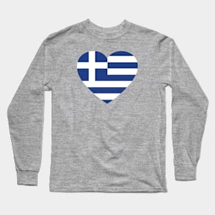 I Love Greece // Heart-Shaped Greek Flag Long Sleeve T-Shirt